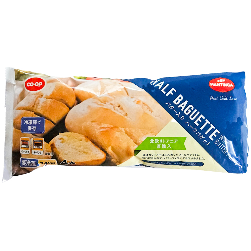 CO･OP&MANTINGA バター入りハーフバゲット 4本(340g)